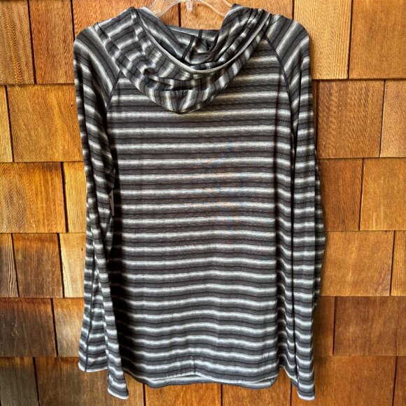 NEW GAP FIT Black/White/Blue Stripe Long Sleeve Stretch Hoodies Women's X-Large - Picture 8 of 16